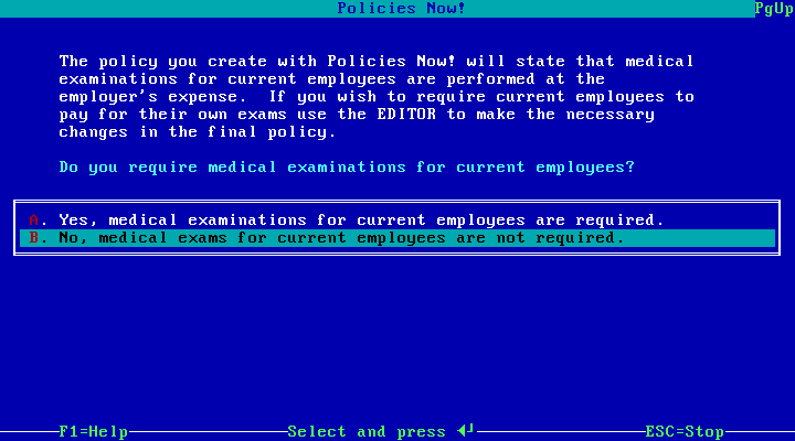 Policies Now 1.30 - Question